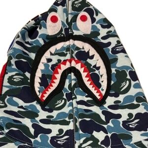 BAPE Color Camo Shark WGM Hoodie Sweatshirt Ligh Blue | A Bathing Ape 3XL (EUC)